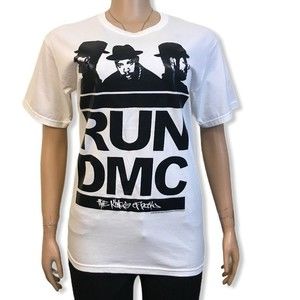 Y2K AntHill Rockware RUN DMC Graphic Tee Shirt The King of rock black white M